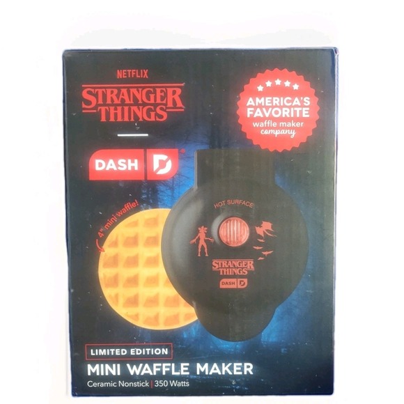 Netflix Stranger Things Dash Limited Edition MINI WAFFLE MAKER Ceramic Nonstick - Picture 3 of 5